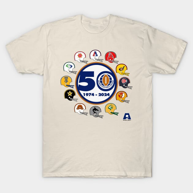 World Football League (1974-1975) 50th Anniversary Helmets Shirt T-Shirt by HelmetAddict